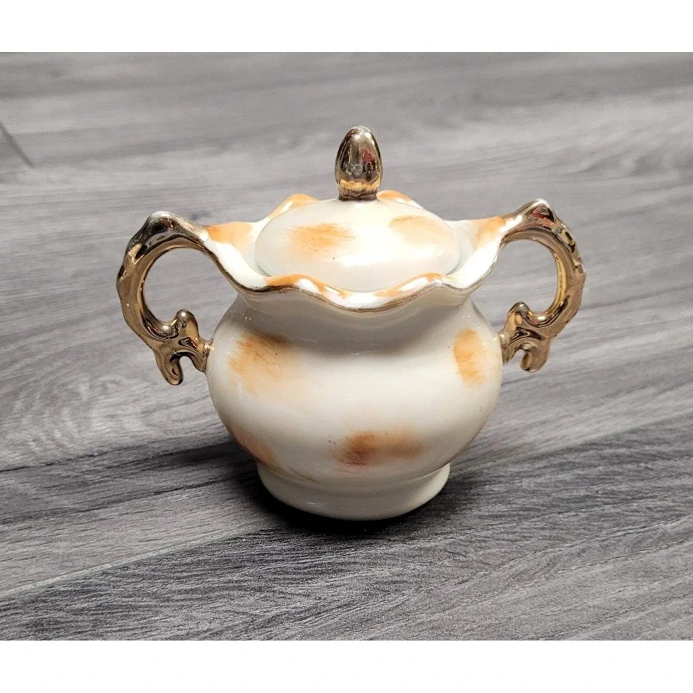 Vintage Enesco Sugar Dish With Lid Floral/Flower Pattern